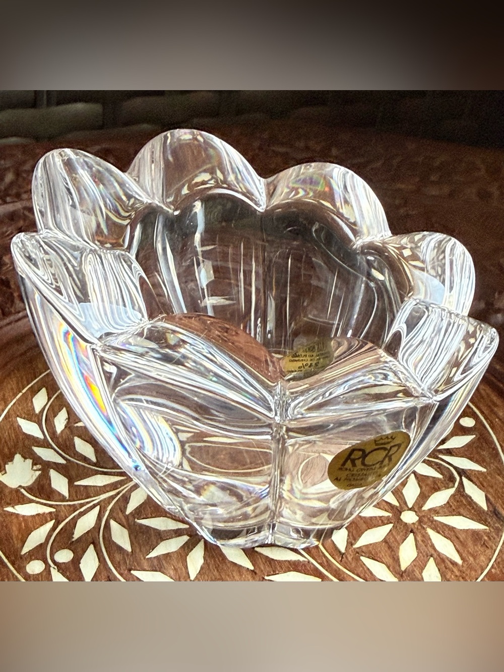 SAN MARCO ROCK CRYSTAL TEA-LIGHT CANDLE HOLDER CRYSTAL & LIGHT BY CALP